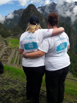 friends on peru trek machu picchu