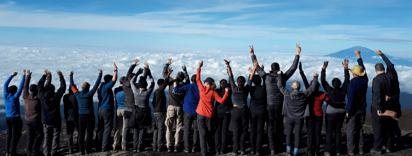 participants on Kilimanjaro trek