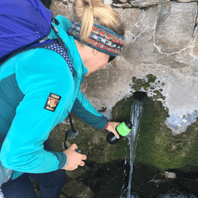 water bottles on peru adventure reducing plastic