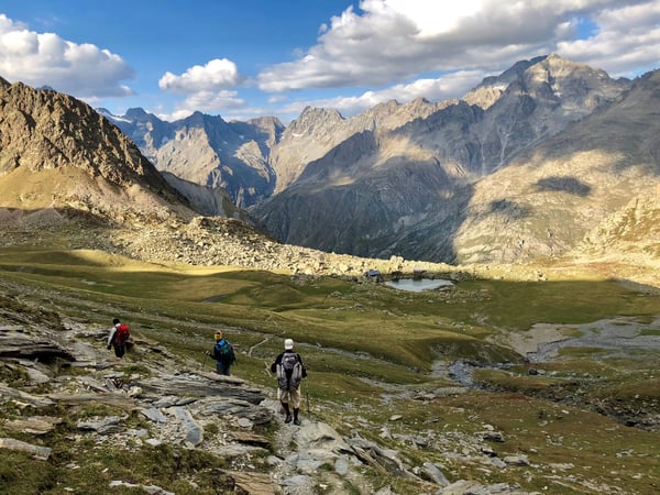 Trekkers in Champoléon Valley