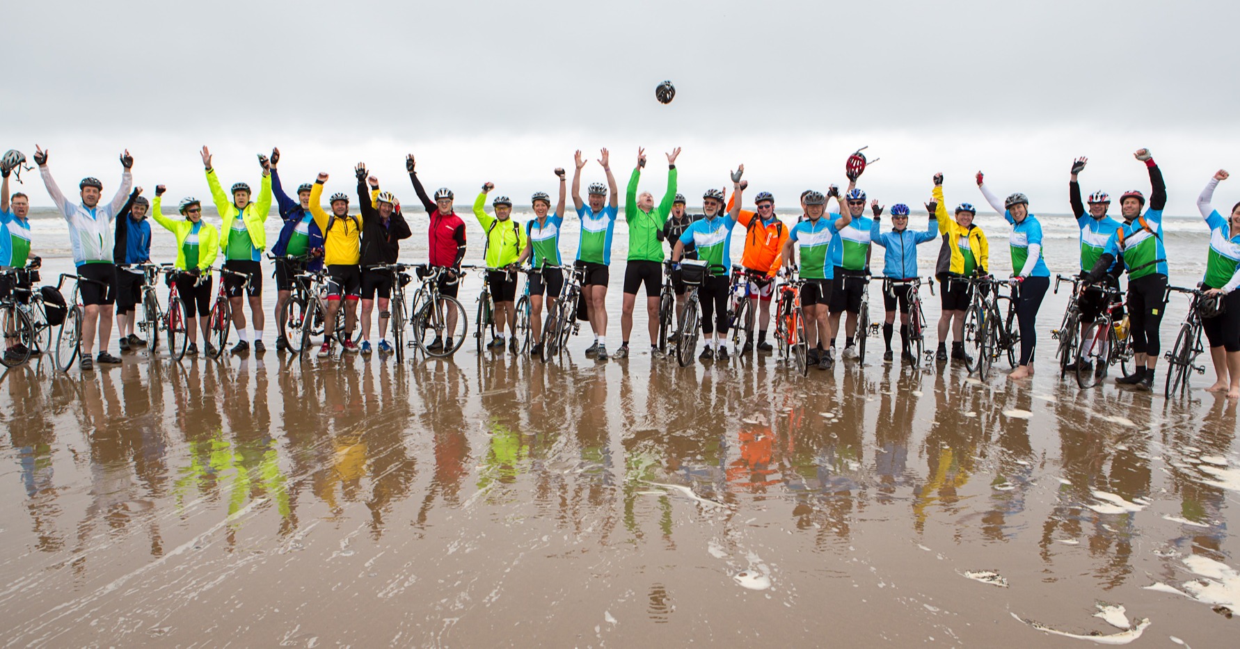 group photo at the finish